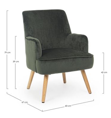 Bizzotto - Sessel Adeline in Samt-Optik, Grén