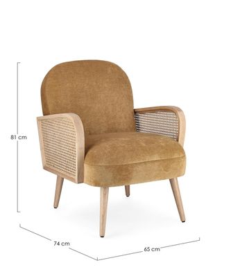 Bizzotto - Sessel Dalida aus Stoff, Senf
