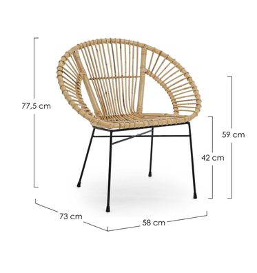 Bizzotto - Sessel Tolima aus Rattan, Natur