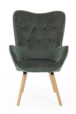 Bizzotto - Sessel Juliet in Samt-Optik, Grén