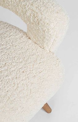 Bizzotto - Sessel Berna aus Teddy Stoff, Weiß