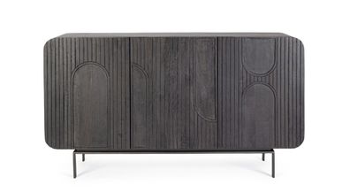 Bizzotto - Sideboard Orissa aus Mangoholz Schwarz, 145 cm