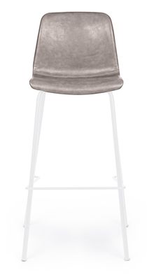 Bizzotto - Barhocker Kyra 2er-Set aus Kunstleder, Beige/Weiß