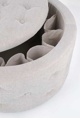 Bizzotto - Pouf Ernestine aus Stoff, Hellgrau