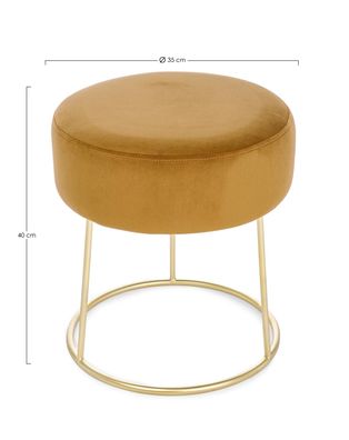 Bizzotto - Hocker Clarissa in Samt-Optik, Gelb
