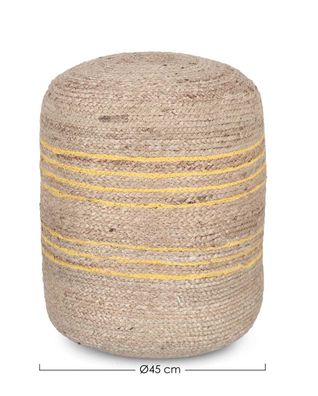 Bizzotto - Pouf Ankit aus Jute, Gelb