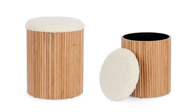 Bizzotto - Pouf Neda 2er-Set aus Kiefernholz