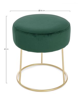 Bizzotto - Hocker Clarissa in Samt-Optik, Grén