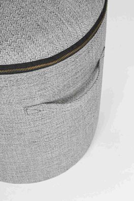 Bizzotto - Pouf Radmila 2er-Set mit Stoff-Bezug, Grau