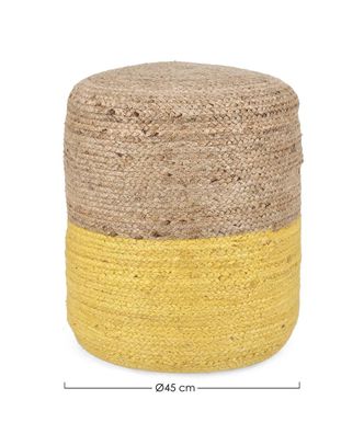 Bizzotto - Pouf Jalala aus Jute, Gelb