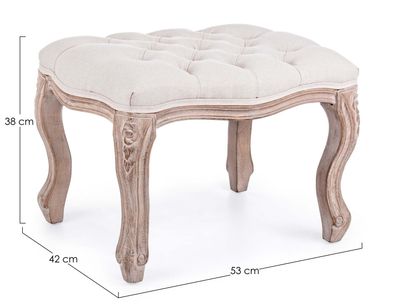 Bizzotto - Hocker Diva mit Stoff-Bezug, Natur