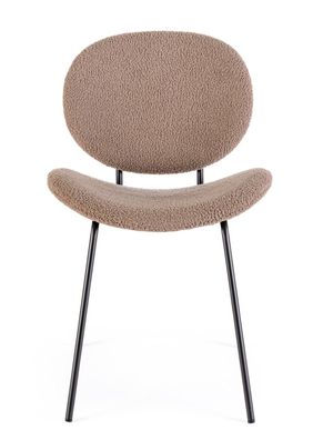 Bizzotto - Esszimmerstuhl Maddie aus Boucle-Stoff, Braun