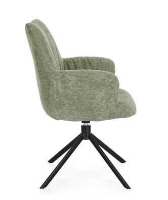Bizzotto - Esszimmerstuhl Alexander aus Stoff, Olive
