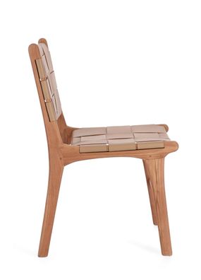 Bizzotto - Esszimmerstuhl Joanna aus Leder, Taupe