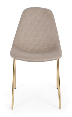 Bizzotto - Esszimmerstuhl Terry 4er-Set aus Samt, Taupe