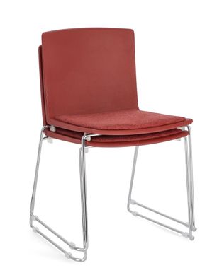 Bizzotto - Esszimmerstuhl Giulia 4er-Set aus Metall, Silber/Rot