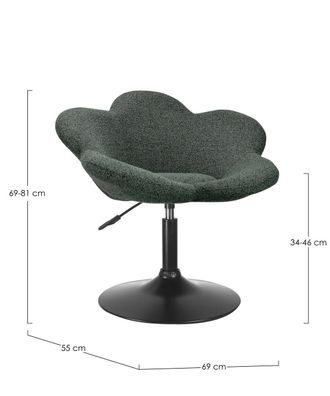 Bizzotto - Esszimmerstuhl Fleur 2er-Set, Schwarz / Dunkelgrén