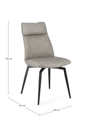 Bizzotto - Esszimmerstuhl Lawrence aus Kunstleder, Taupe