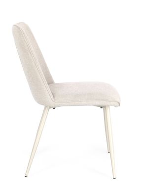 Bizzotto - Esszimmerstuhl Cora 4er-Set aus Stoff, Beige / Beige
