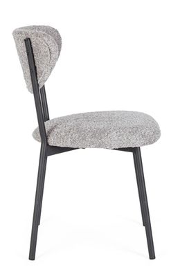 Bizzotto - Esszimmerstuhl Ludmilla aus Boucle-Stoff, Grau