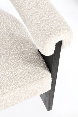 Bizzotto - Esszimmerstuhl Agape aus Boucle, Natur / Schwarz