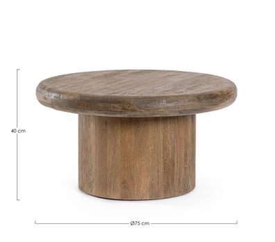Bizzotto - Couchtisch Lopez aus Mangoholz ß 75 cm, Braun