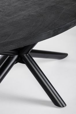Bizzotto - Esstisch Hastings aus Mangoholz Oval, Schwarz