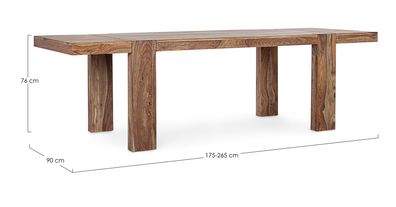 Bizzotto - Ausziehtisch Sunderland aus Sheesham Holz, 175-265 cm
