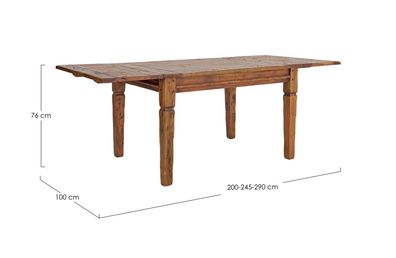 Bizzotto - Ausziehtisch Chateaux aus Akazienholz, 200-290 cm