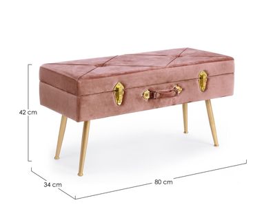 Bizzotto - Bank Polina aus Samt, Rosa