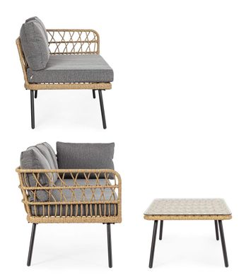 Bizzotto - Gartenlounge Burrel aus Metall, Natur