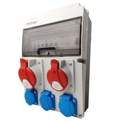Baustromverteiler JUN-S/FI 1x 32A 1x 16A 3x230V IP54 DOKTORVOLT®