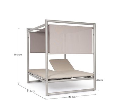 Bizzotto - Gartendaybed Konnor aus Aluminium, Rastin