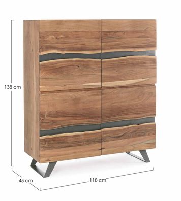 Bizzotto - Schrank Aron aus Akazienholz, 118 cm