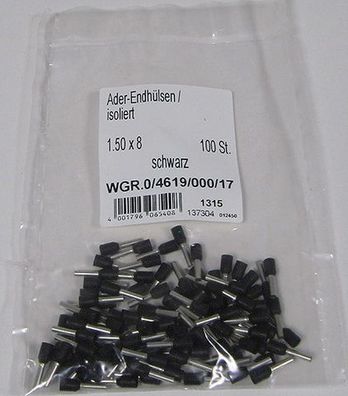 Dresselhaus Aderendhülse Kabelendhülse, Querschnitt: 1,5 mm&sup2; Länge Metallhü