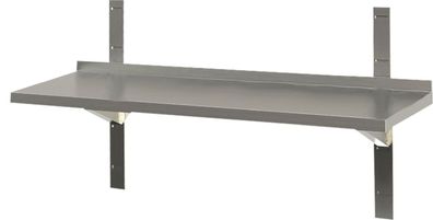 KBS Wandbord 1 Boden mit Aufkantung 1800x300x40 mm Edelstahl mit Handschutzfalz