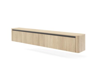 BETTSO zweitüriger RTV-Wandschrank TAMPA Eiche cremona + schwarz für das Wohnzimmer