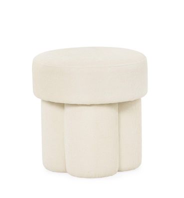 Bizzotto - Hocker Glenda aus Stoff, Creme-Weiß