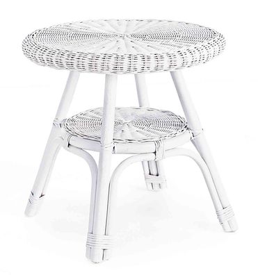Bizzotto - Beistelltisch Alliss aus Rattan, Weiß