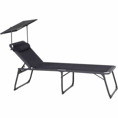 Siena Garden Campingliege Premium, 6-fach verstellbar, 200 x 69 x 43 cm anthrazit M3