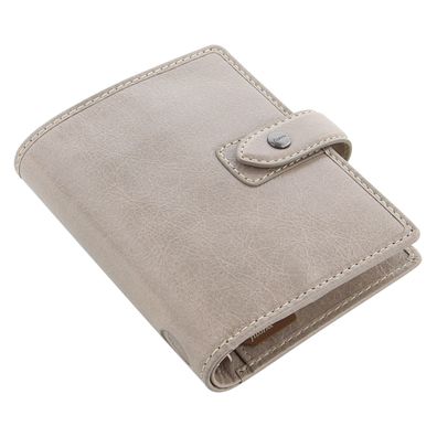 Filofax Malden Pocket Ringbuch Leder A7 Stone Grau Planer Agenda 19 mm Ringung 025812