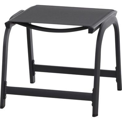 Siena Garden Tesoro Hocker – Aluminium und Ranotex in silber schwarz (M29540)