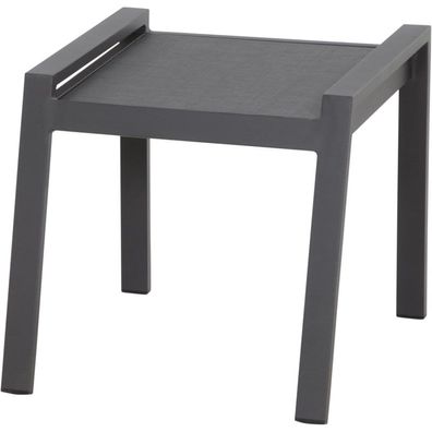 Siena Garden Savona Hocker – Aluminium und Ranotex in silber-schwarz (L18213)