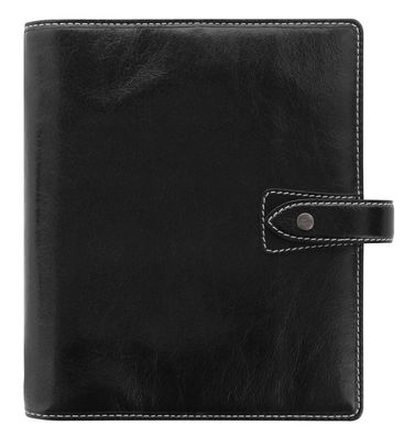 Filofax Malden A5 Organizer Leder Planer Schwarz Agenda VL Ringbuch 30mm Ringe 028623