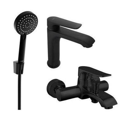 Mexen Pecos R75 Badewannenset, Schwarz - 72703R75-70