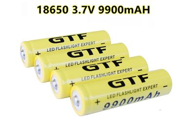 4x 9900 mAh,18650 3,7 V Wiederaufladbare Akku li-ion Accu Taschenlampe Akkus