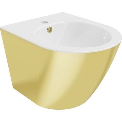 Mexen Lena wandmontiertes Bidet, Weiß/Gold - 35224806