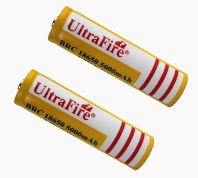 2x UltraFire BRC 18650 Li-Ion Akku - 5000 mAh, 3,7V