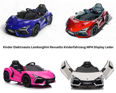 Kinder Lamborghini Revuelto Elektroauto Kinderfahrzeug MP4 Display Leder 2x 12V