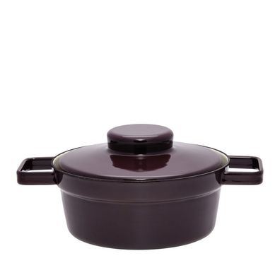 Riess Casserole Aromapod avec couvercle Ø20cm 1,2 litre Dark Aubergine Emaille